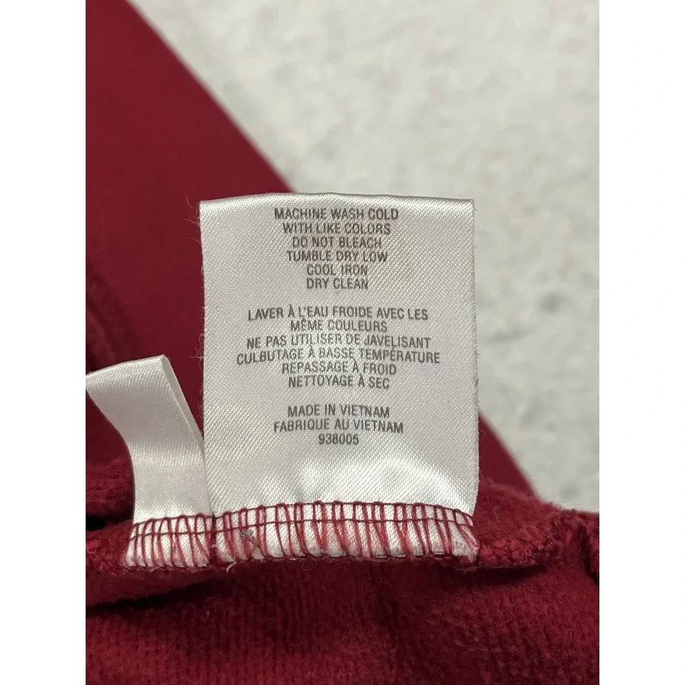 Y2K Adidas Sweatshirt Mens‎ XL Red Crew Neck Logo Fleece Lined Cotton Pullover